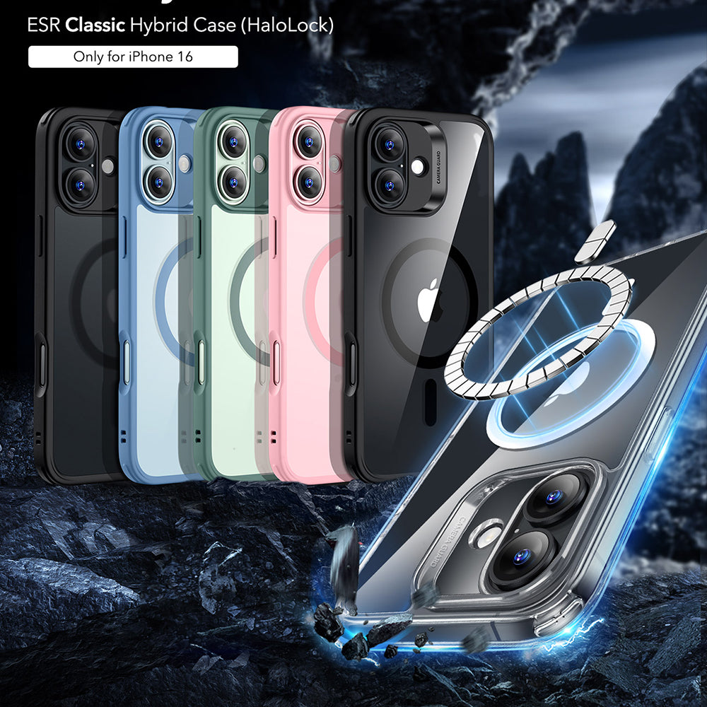 Coque MagSafe pour Apple iPhone 16, ESR, Classic Hybrid, Transparente