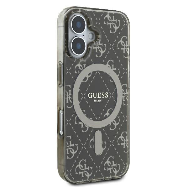 Étui MagSafe pour Apple iPhone 16, Guess, IML 4G Background, Marron