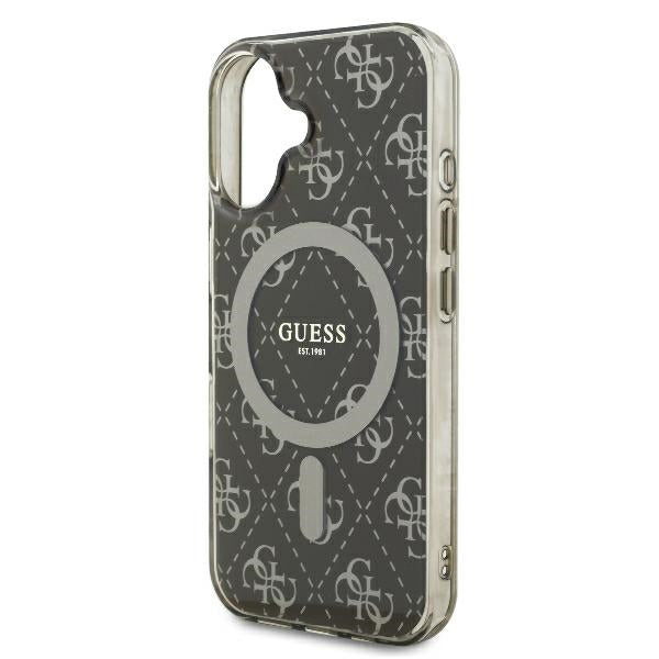 Étui MagSafe pour Apple iPhone 16, Guess, IML 4G Background, Marron