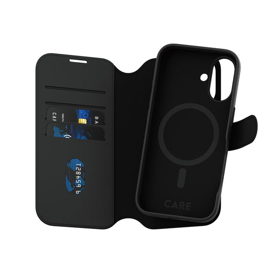 Étui MagSafe pour Apple iPhone 16, PanzerGlass, Fonction Care Tango Two-in-One, Noir