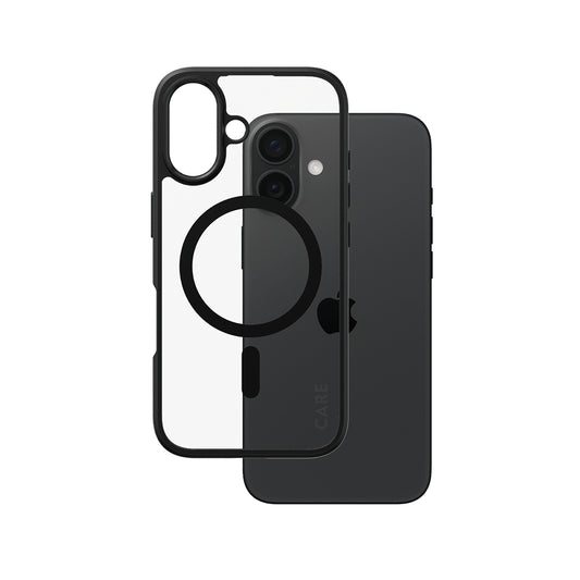 Coque MagSafe pour Apple iPhone 16, PanzerGlass, Care Urban Combat, Noire Transparente
