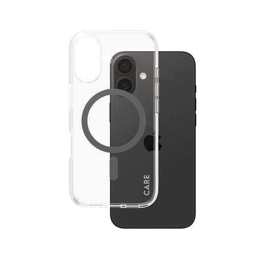 Coque MagSafe pour Apple iPhone 16, PanzerGlass, Care Urban Combat, Transparent Noir