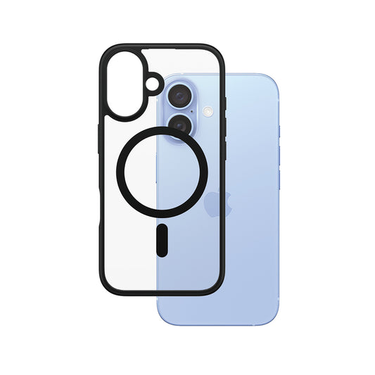Coque MagSafe pour Apple iPhone 16, PanzerGlass, Frame, Transparent Noir