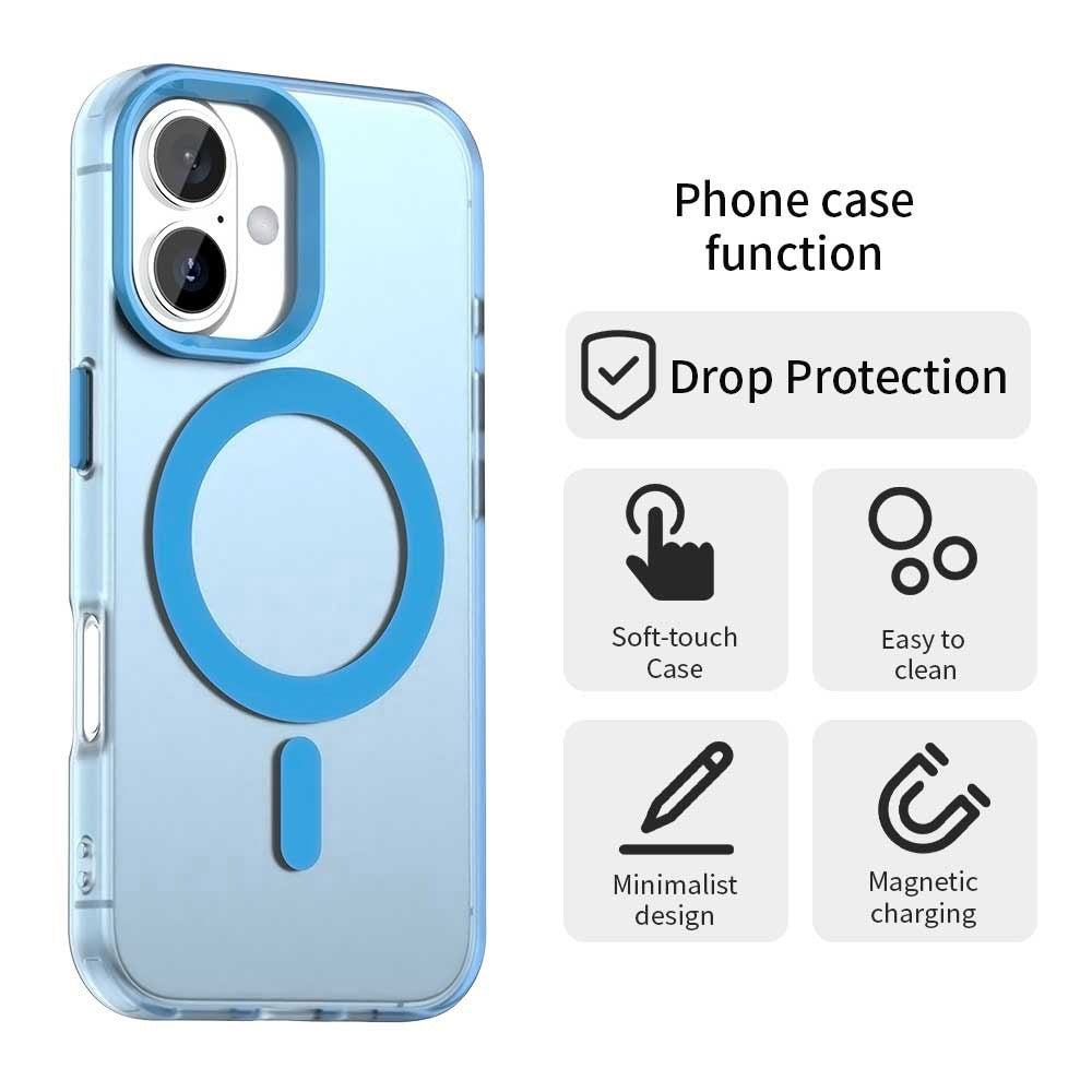 Coque MagSafe pour Apple iPhone 16 Plus, Techsuit, CandyCase, Bleue