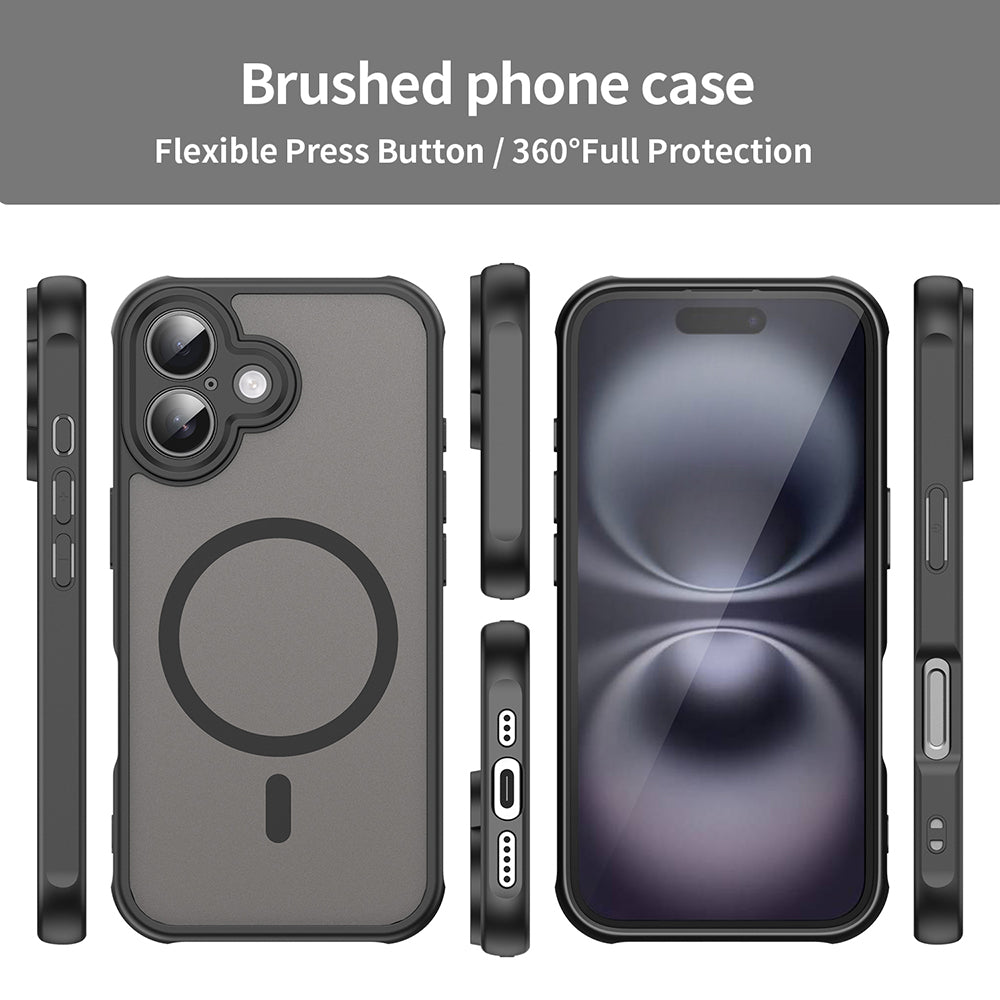 Coque MagSafe pour Apple iPhone 16 Plus, Techsuit, HaloFrost II, Noire