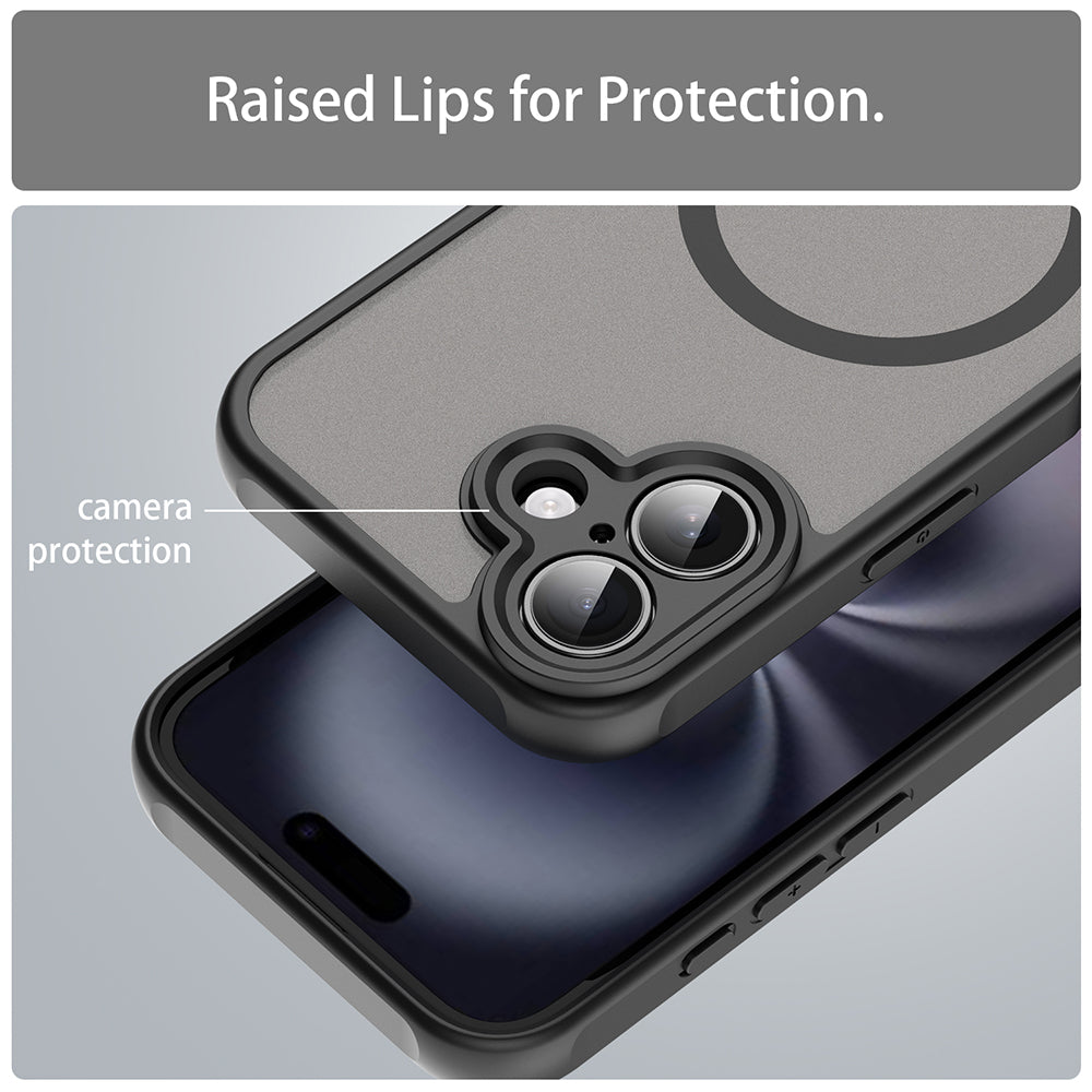 Coque MagSafe pour Apple iPhone 16 Plus, Techsuit, HaloFrost II, Noire