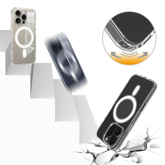 Coque MagSafe pour Apple iPhone 16 Plus, Techsuit, Pro, Transparente