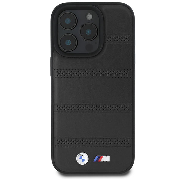 Coque MagSafe pour Apple iPhone 16 Pro, BMW, M Perforated And Stitched Line, Noire