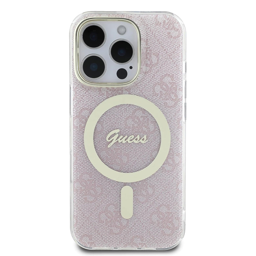 Étui MagSafe pour Apple iPhone 16 Pro, Guess, IML 4G, Rose