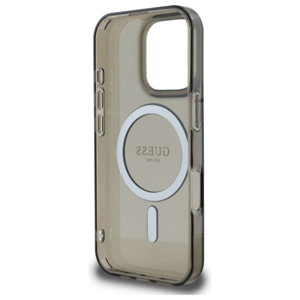 Étui MagSafe pour Apple iPhone 16 Pro, Guess, IML Glitter Ring, Noir