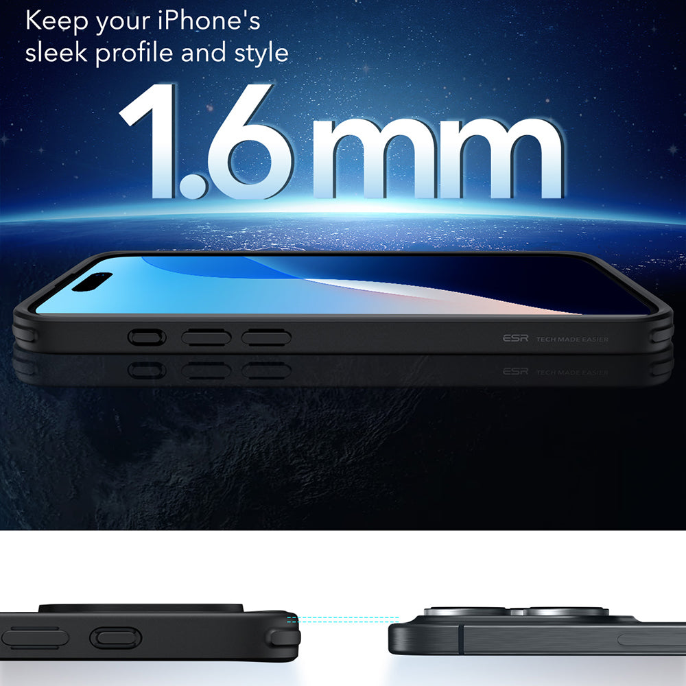 Coque MagSafe pour Apple iPhone 16 Pro Max, ESR, Classic Hybrid, Noir Satiné