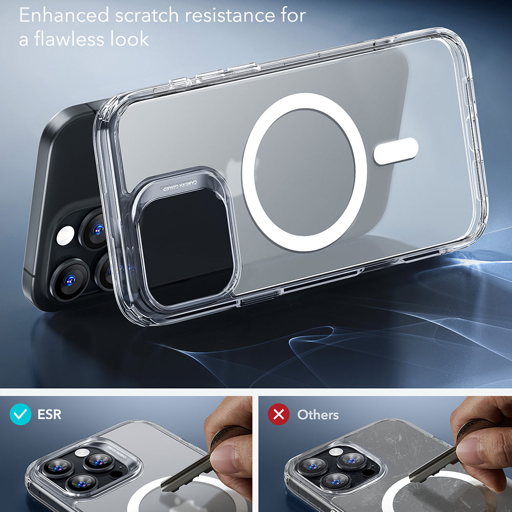 Coque MagSafe pour Apple iPhone 16 Pro Max, ESR, Classic Hybrid, Transparent Satiné