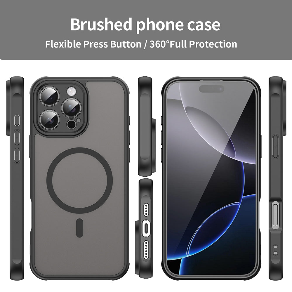 Coque MagSafe pour Apple iPhone 16 Pro Max, Techsuit, HaloFrost II, Noire