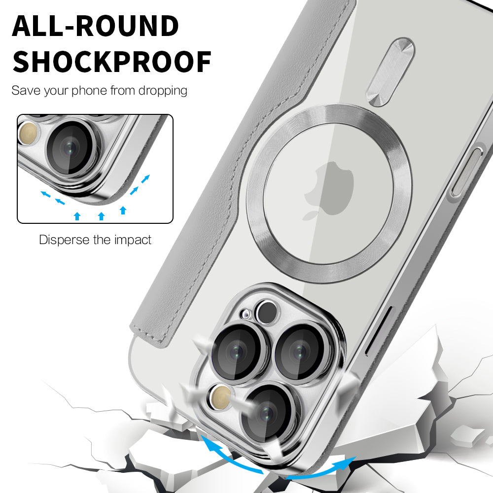 Coque MagSafe pour Apple iPhone 16 Pro Max, Techsuit, SmartMag Book, Gris