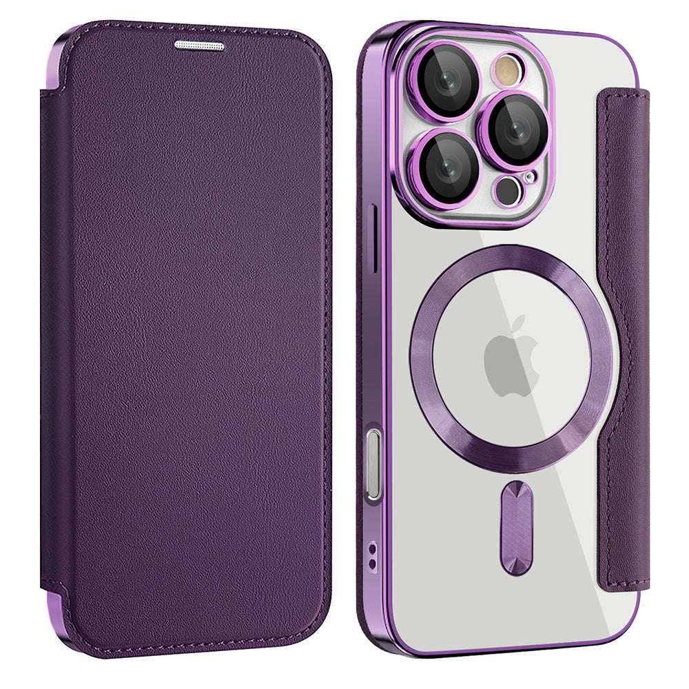 Coque MagSafe pour Apple iPhone 16 Pro Max, Techsuit, SmartMag Book, Violet