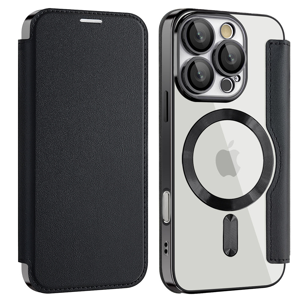 Coque MagSafe pour Apple iPhone 16 Pro Max, Techsuit, SmartMag Book, Noire