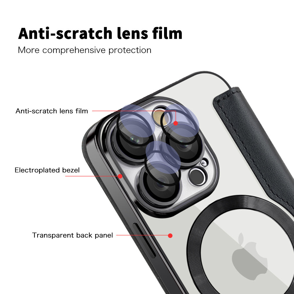 Coque MagSafe pour Apple iPhone 16 Pro Max, Techsuit, SmartMag Book, Noire