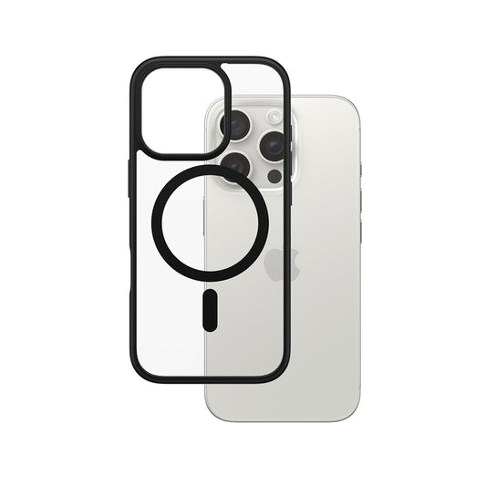 Coque MagSafe pour Apple iPhone 16 Pro, PanzerGlass, Frame, Transparent Noir