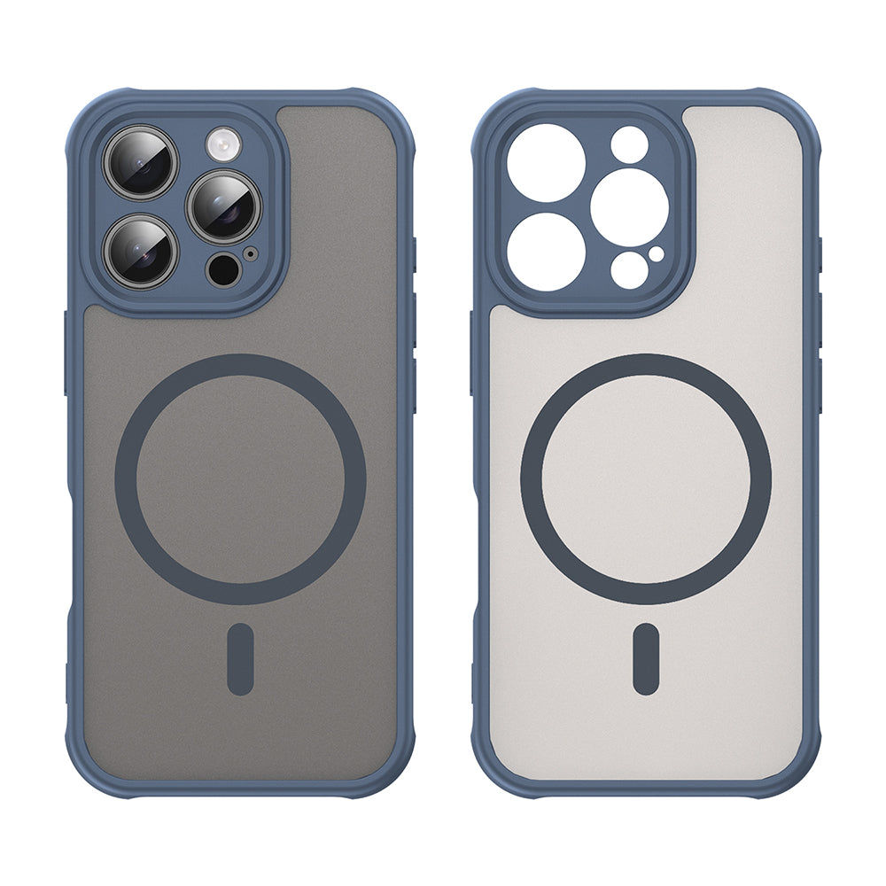 Coque MagSafe pour Apple iPhone 16 Pro, Techsuit, HaloFrost II, Bleu marine