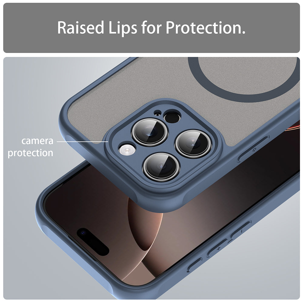 Coque MagSafe pour Apple iPhone 16 Pro, Techsuit, HaloFrost II, Bleu marine
