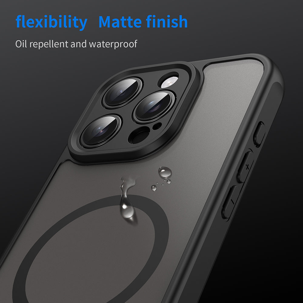 Coque MagSafe pour Apple iPhone 16 Pro, Techsuit, HaloFrost II, Noire