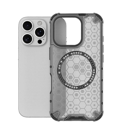 Coque MagSafe pour Apple iPhone 16 Pro, Techsuit, HoneyComb Shield, Noire