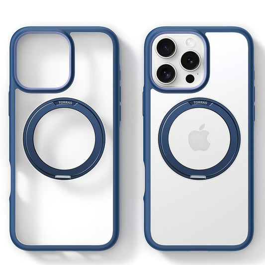 Coque MagSafe pour Apple iPhone 16 Pro, Torras, Ostand R Fusion, Bleu Marine