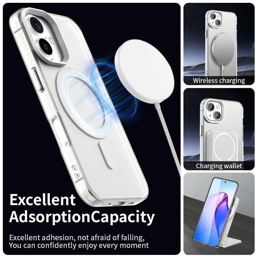 Coque MagSafe pour Apple iPhone 16, Techsuit, CandyCase, Blanche