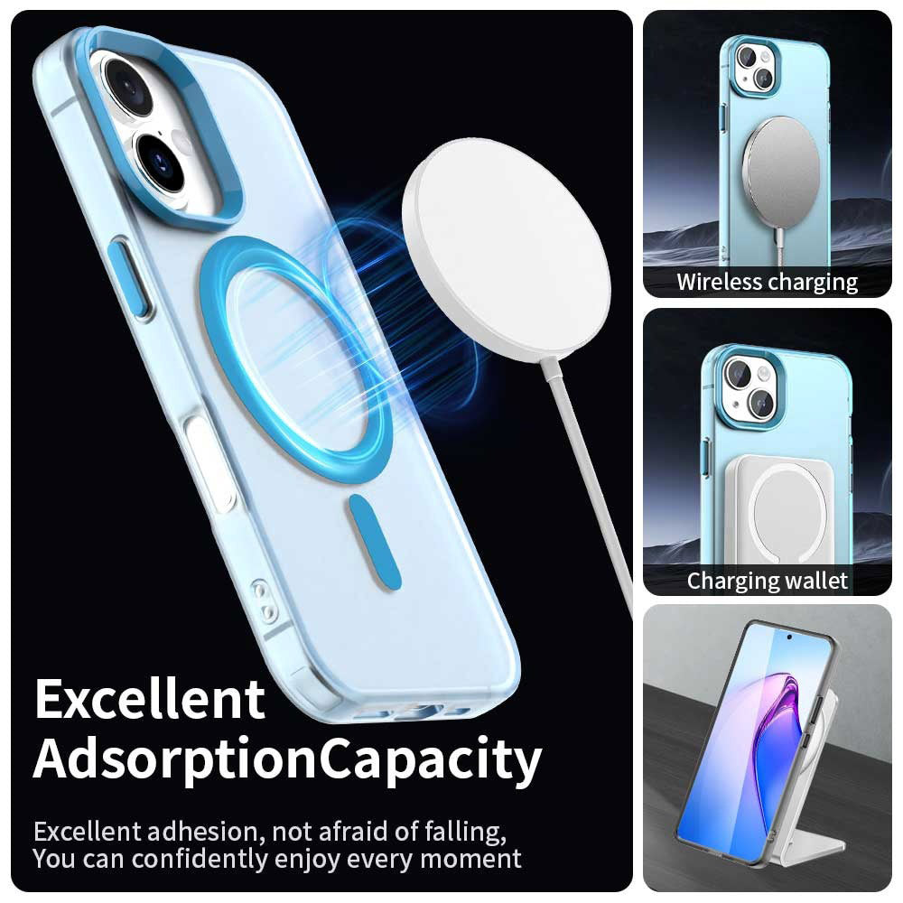 Coque MagSafe pour Apple iPhone 16, Techsuit, CandyCase, Bleue