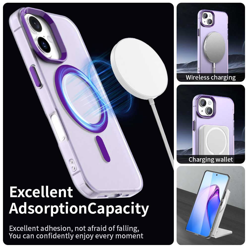 Coque MagSafe pour Apple iPhone 16, Techsuit, CandyCase, Violet