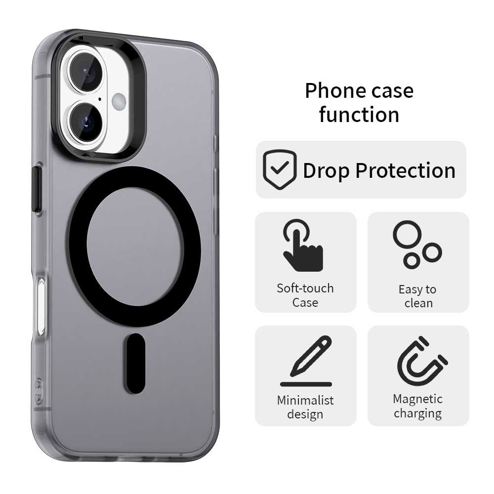 Coque MagSafe pour Apple iPhone 16, Techsuit, CandyCase, Noire