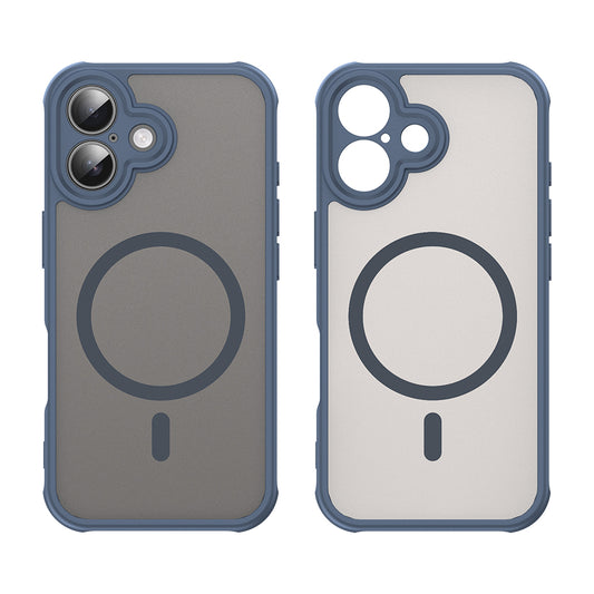 Coque MagSafe pour Apple iPhone 16, Techsuit, HaloFrost II, Bleu marine