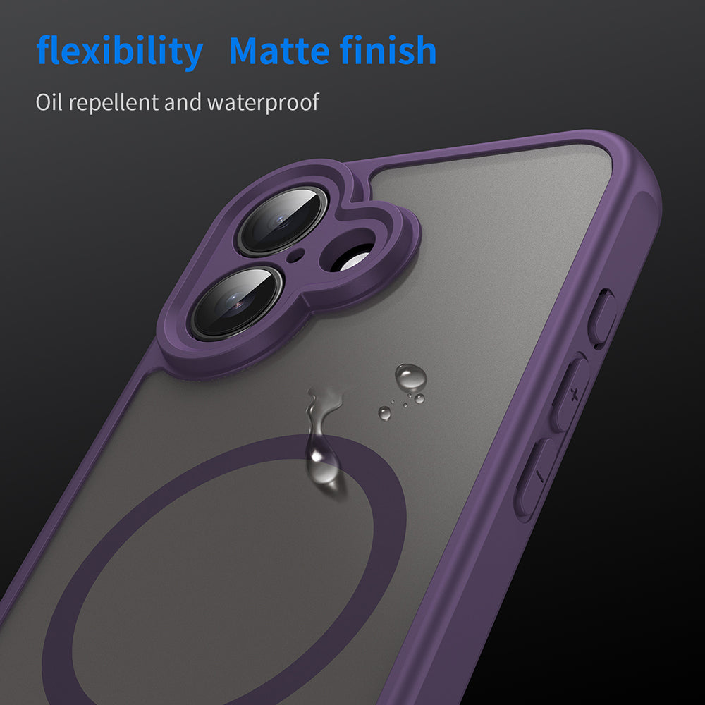 Coque MagSafe pour Apple iPhone 16, Techsuit, HaloFrost II, Violet