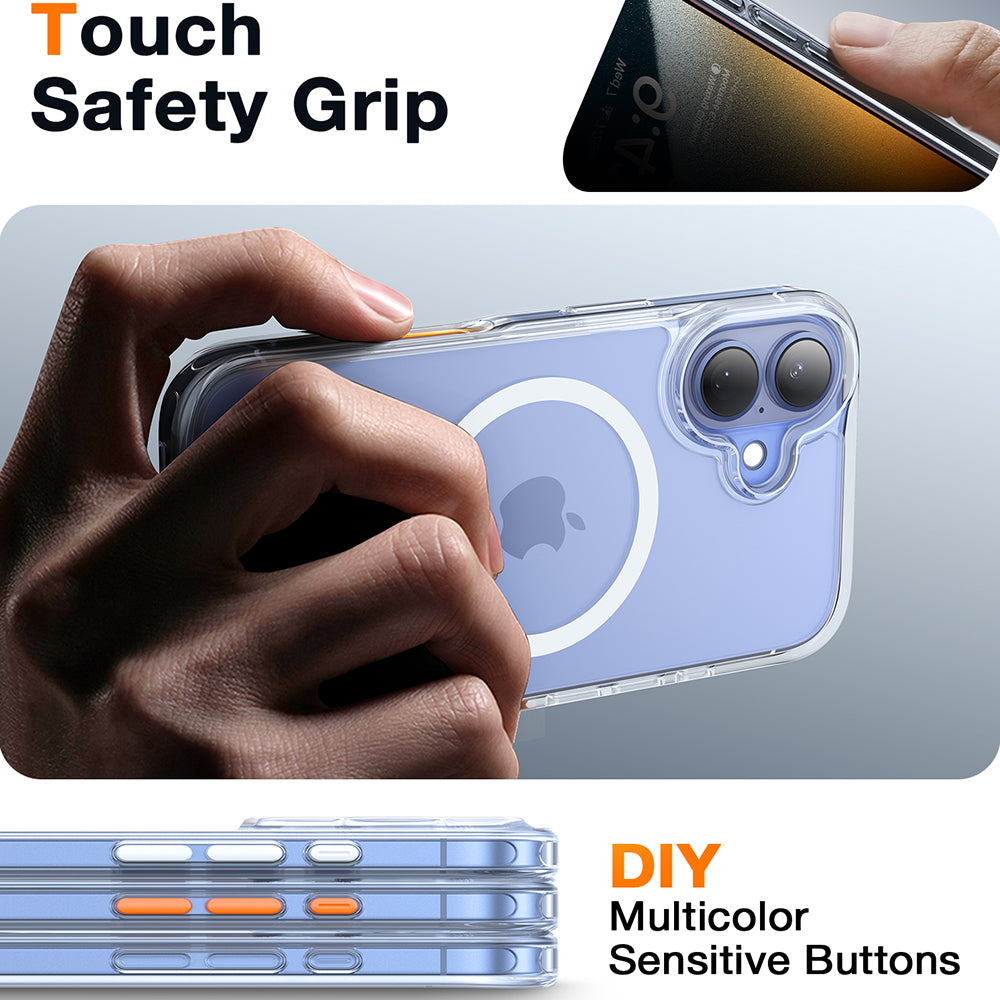 Coque MagSafe pour Apple iPhone 16, Torras, Diamond, Transparente