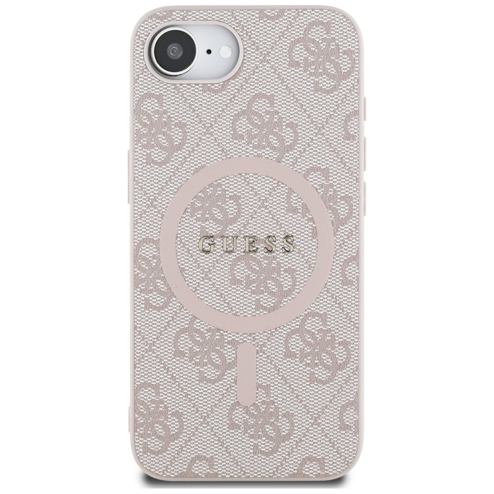 Étui MagSafe pour Apple iPhone 17e / 16e, Guess, 4G Ring Classic Logo, Rose