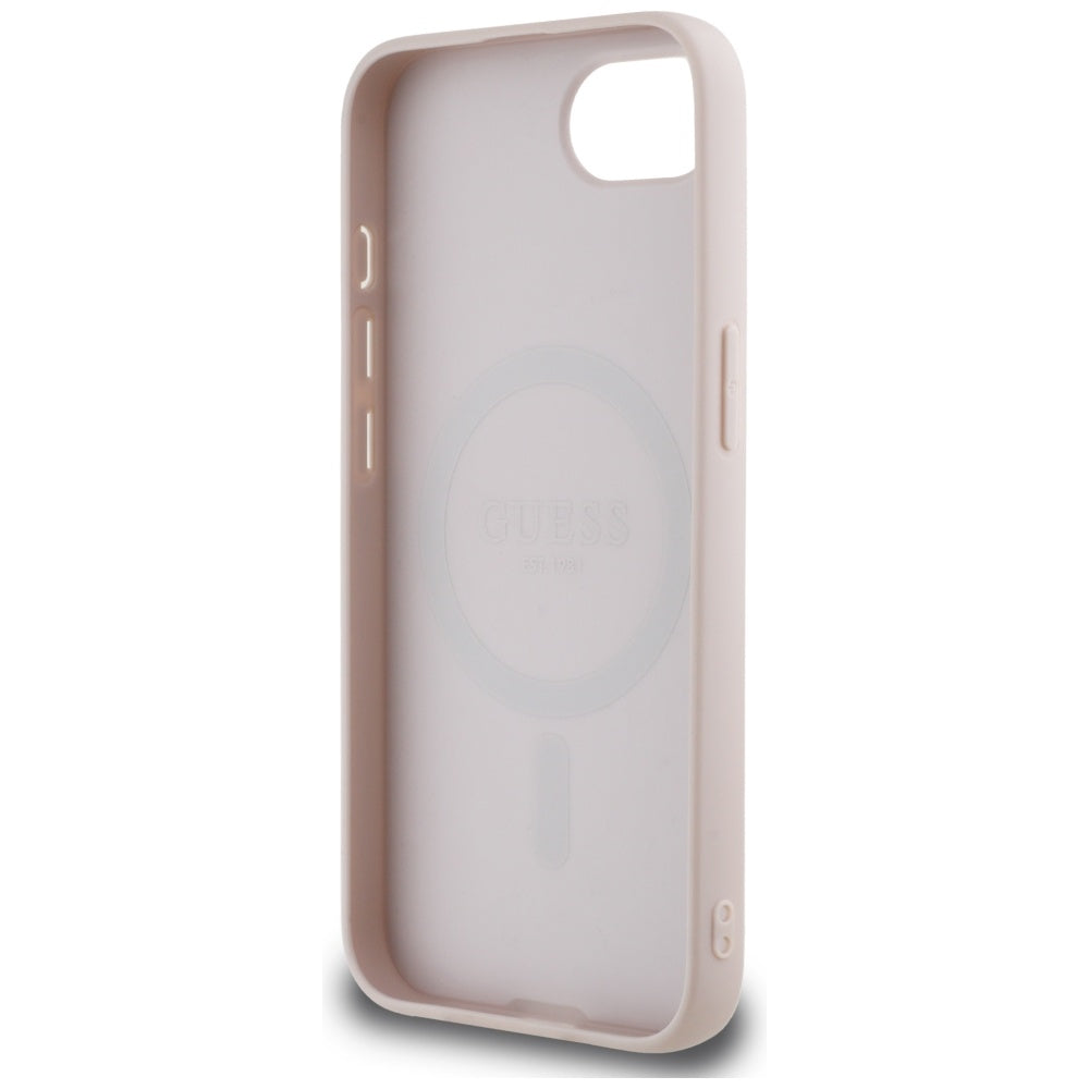 Étui MagSafe pour Apple iPhone 17e / 16e, Guess, 4G Ring Classic Logo, Rose