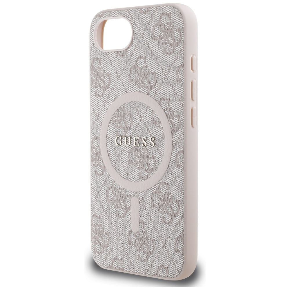 Étui MagSafe pour Apple iPhone 17e / 16e, Guess, 4G Ring Classic Logo, Rose