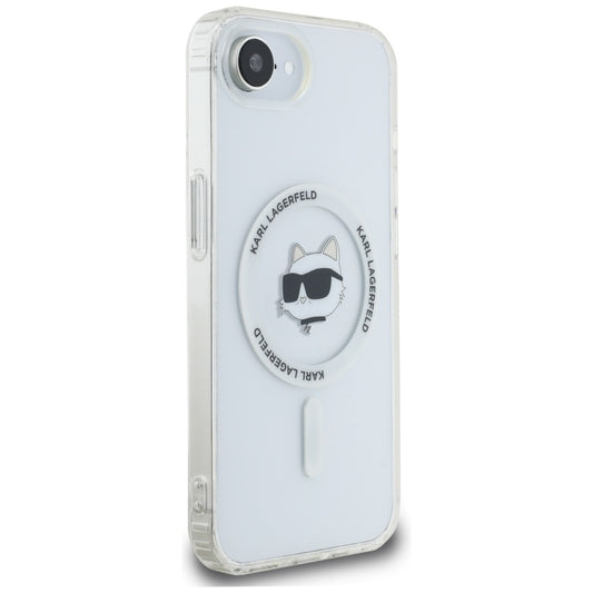 Coque MagSafe pour Apple iPhone 16e, Karl Lagerfeld, IML Choupette's Head, Blanche