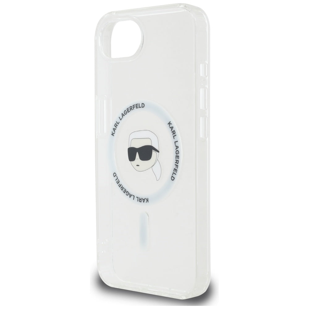 Coque MagSafe pour Apple iPhone 17e / 16e, Karl Lagerfeld, IML Karl's Head, Blanche