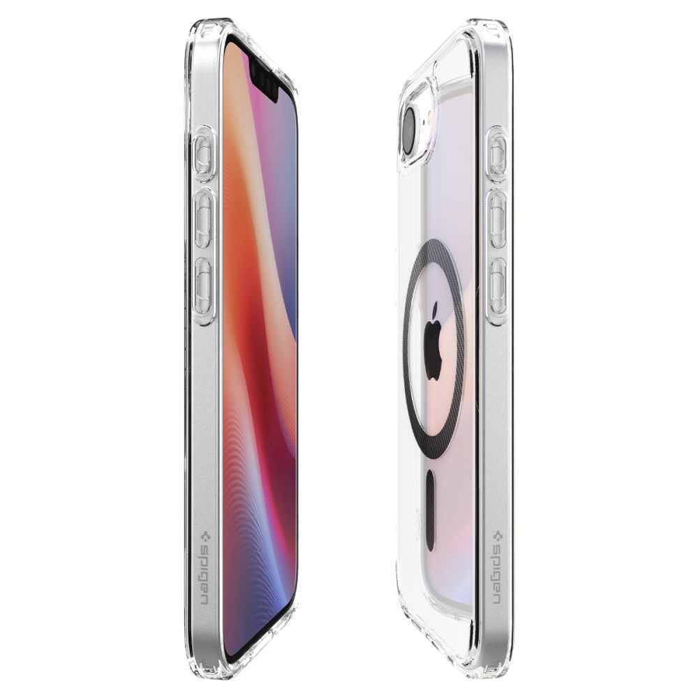 Coque MagSafe pour Apple iPhone 17e / 16e, Spigen, Ultra Hybrid Carbon, Transparente ACS09140