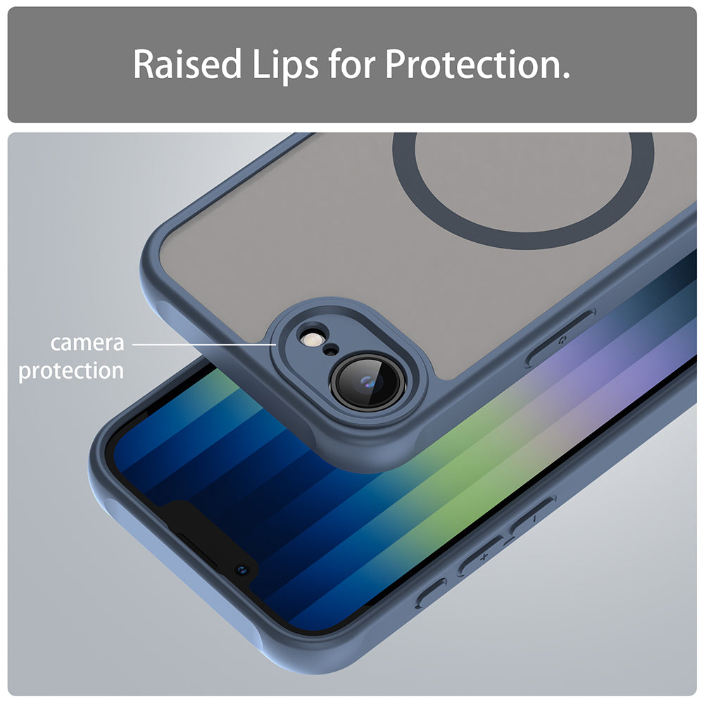 Coque MagSafe pour Apple iPhone 17e / 16e, Techsuit, HaloFrost II, Bleu marine