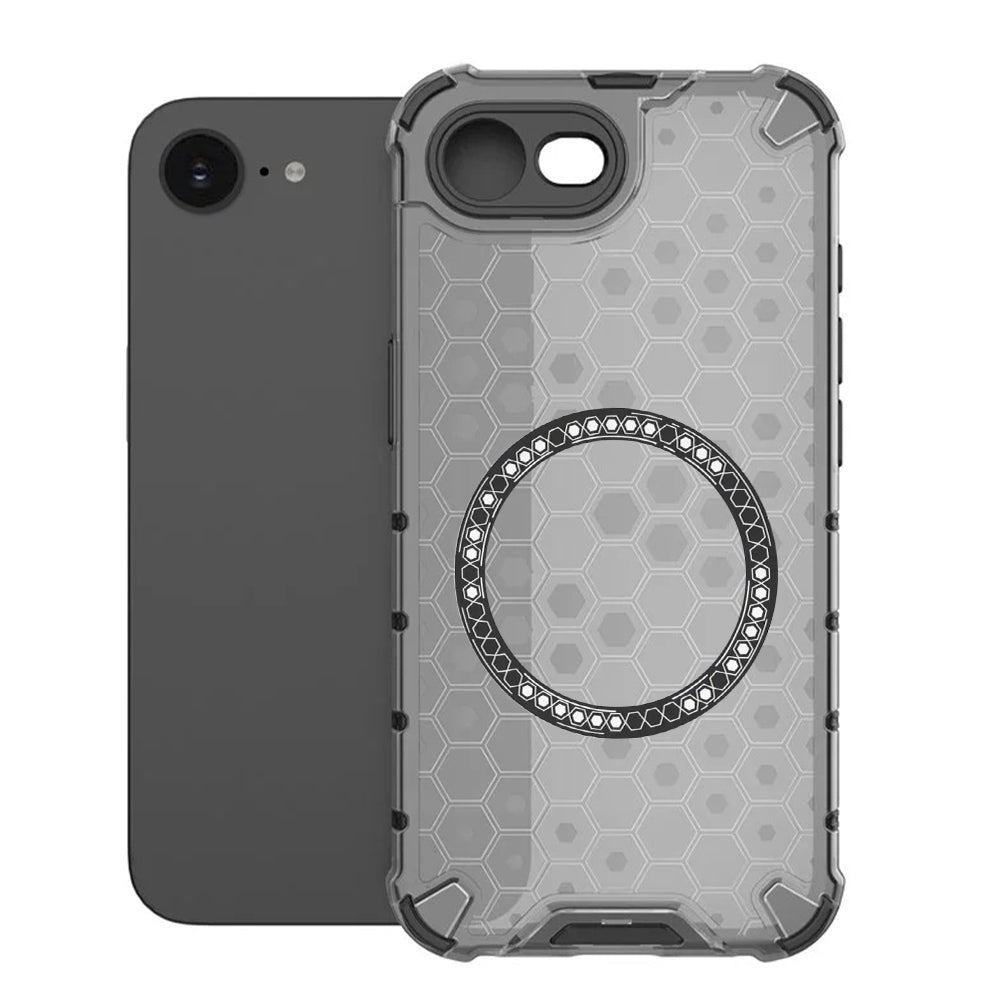Coque MagSafe pour Apple iPhone 17e / 16e, Techsuit, HoneyComb Shield, Noire