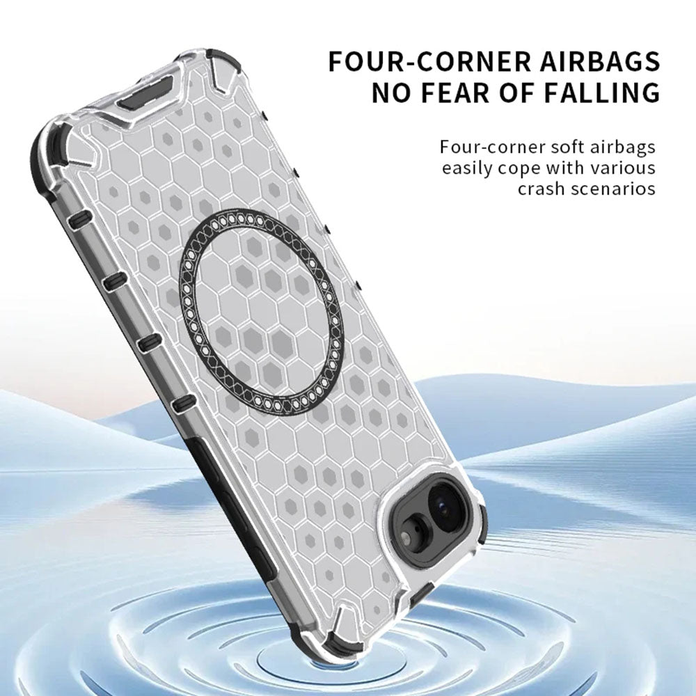 Coque MagSafe pour Apple iPhone 17e / 16e, Techsuit, HoneyComb Shield, Noire