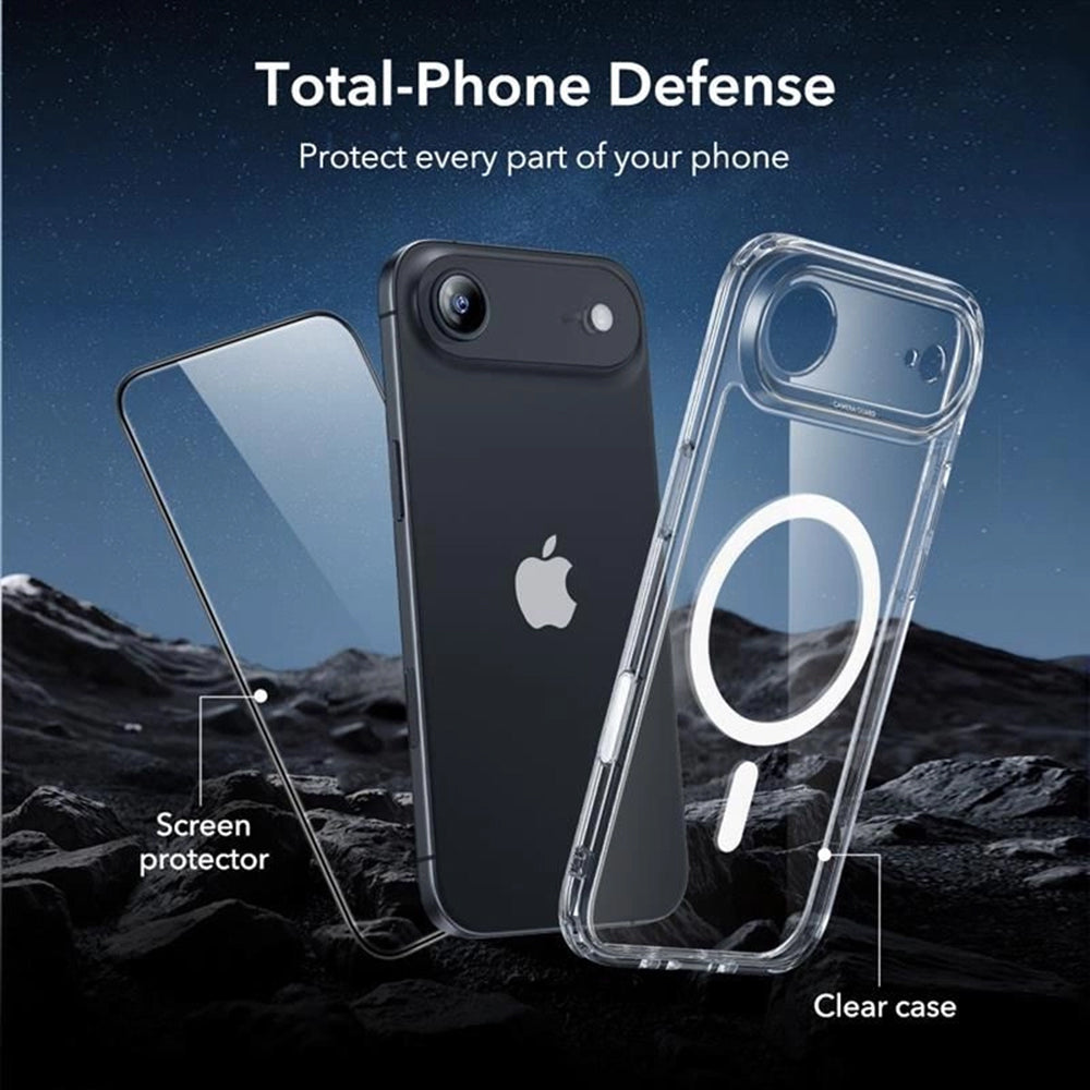 Coque MagSafe pour Apple iPhone 17 Air, ESR, Classic Hybrid avec Protecteur d'Écran, Transparente