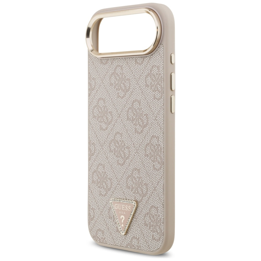 Étui MagSafe pour Apple iPhone 17 Air, Guess, logo Triangle 4G, Rose Doré
