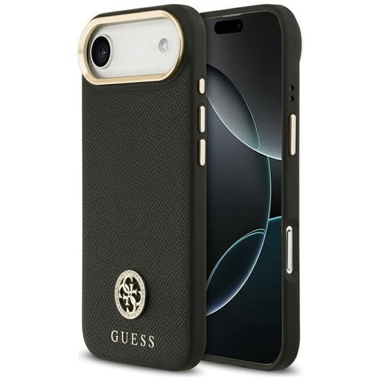 MagSafe Case for Apple iPhone 17 Air, Guess, Grained Strass Logo, Black