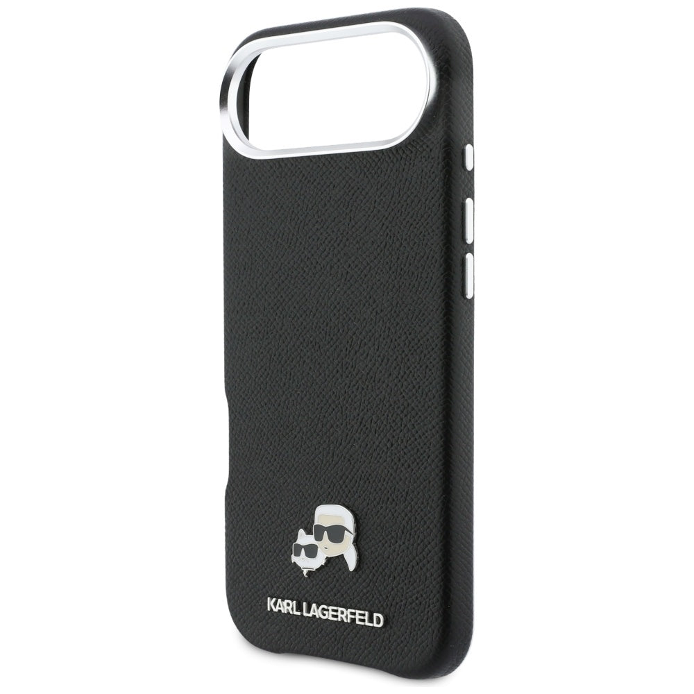 Étui MagSafe pour Apple iPhone 17 Air, Karl Lagerfeld, Karl & Choupette Head's Pin, Noir