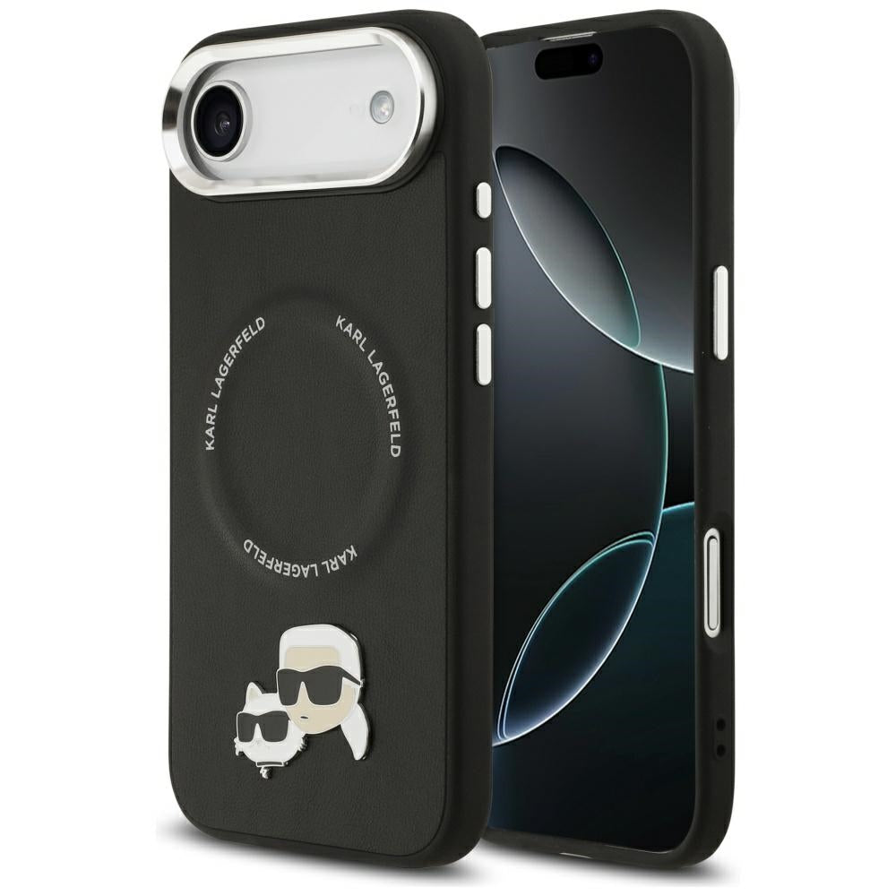 Étui MagSafe pour Apple iPhone 17 Air, Karl Lagerfeld, Karl & Choupette Pins, Noir