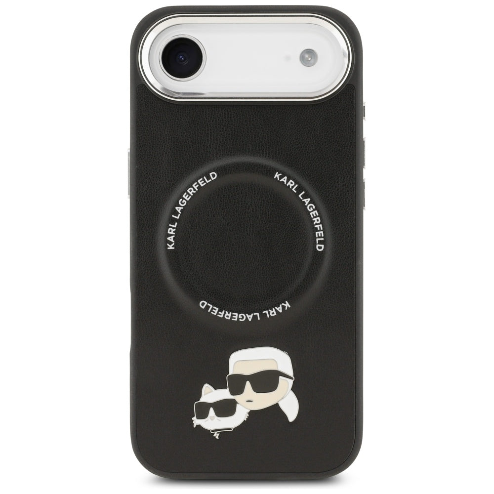 Étui MagSafe pour Apple iPhone 17 Air, Karl Lagerfeld, Karl & Choupette Pins, Noir