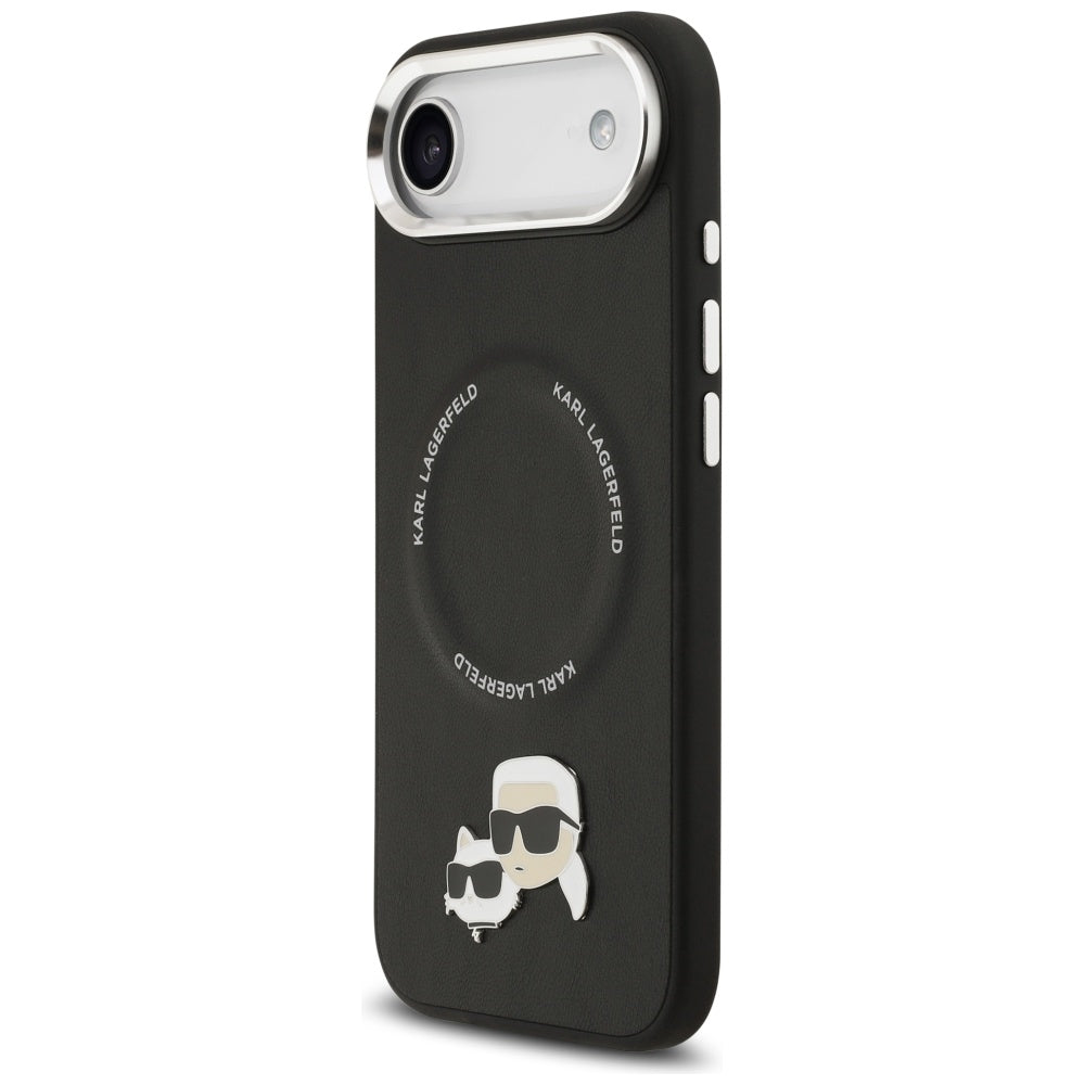 Étui MagSafe pour Apple iPhone 17 Air, Karl Lagerfeld, Karl & Choupette Pins, Noir